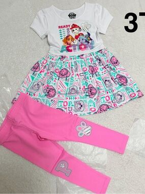 Nickelodeon Pink & White PAW Patrol Skirted Top with Pink Leggings